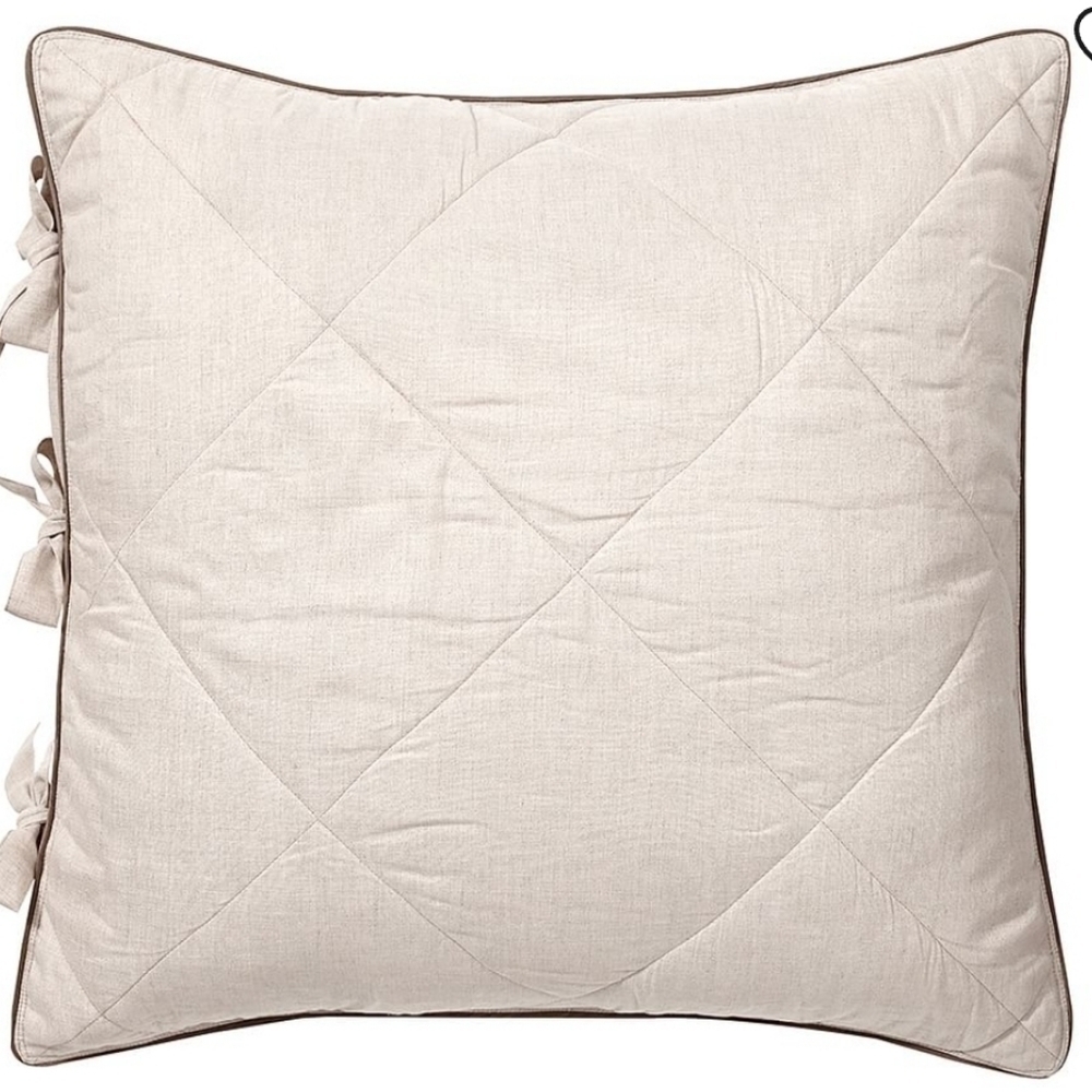 Pottery Barn Wheat & Toupe Linen Silk Blend Euro - Sham Set Of 2